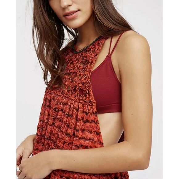 Free People Rare Hearts Red Knit Crochet Sweater Tunic Mini Dress
Womens size S - Picture 10 of 12